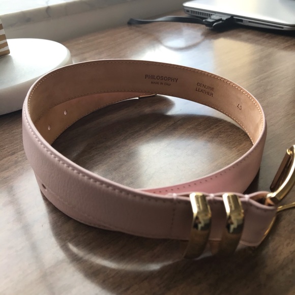 Philosophy pink leather belt, size 40 - Picture 3 of 12